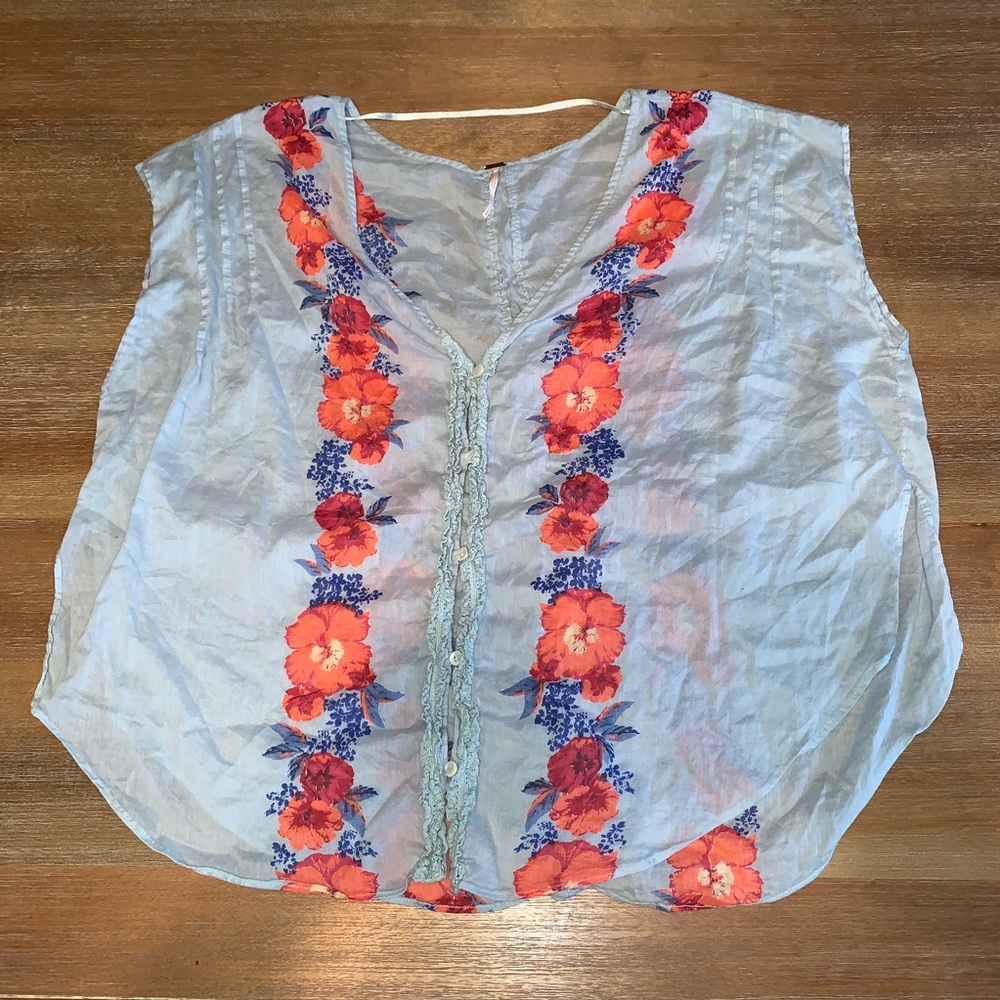 Tropical free people blouse